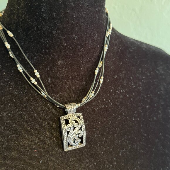 Silpada Sterling Silver Scroll Pendant Necklace/Earring Set - Picture 1 of 4